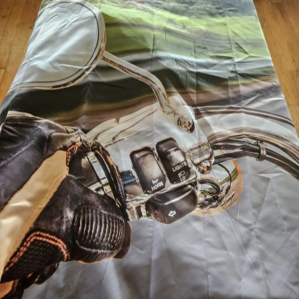 Ambesonne Man Cave Curtains Biker Motorcycle Highway Print Window Panels‎